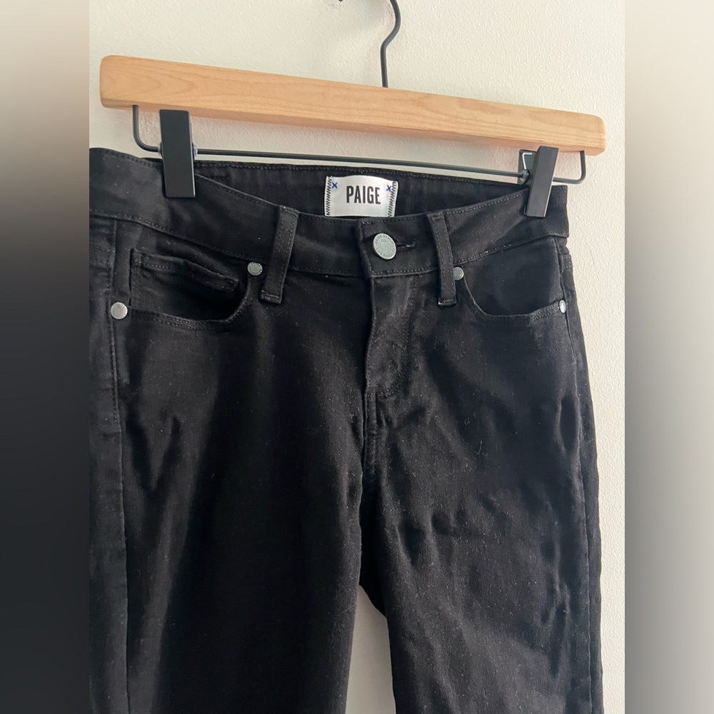 Paige Verdugo Crop Black Skinny Jeans Women’s Size 24 - Picture 5 of 7
